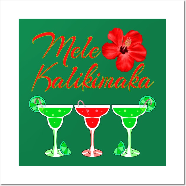 Mele Kalikimaka Hawaii Christmas Cocktail Party Wall Art by macdonaldcreativestudios